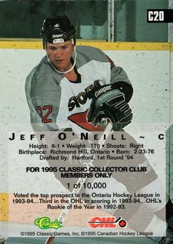 1994 Classic Four Sport - C3 Collector's Club #C20 Jeff O'Neill Back