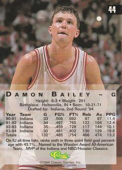 1994 Classic Four Sport - Gold #44 Damon Bailey Back