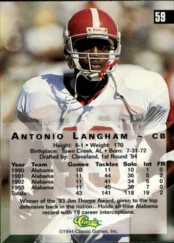 1994 Classic Four Sport - Gold #59 Antonio Langham Back