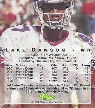 1994 Classic Four Sport - Gold #114 Lake Dawson Back