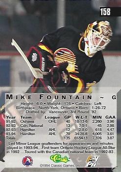 1994 Classic Four Sport - Gold #158 Mike Fountain Back