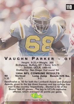 1994 Classic Four Sport - Printer's Proofs #110 Vaughn Parker Back