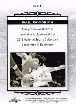 2012 Leaf National Convention #GG1 Gail Goodrich Back
