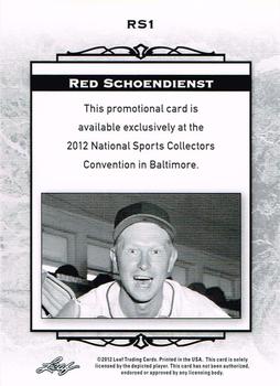 2012 Leaf National Convention #RS1 Red Schoendienst Back
