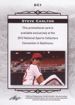 2012 Leaf National Convention #SC1 Steve Carlton Back