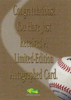 1995-96 Classic Five Sport Signings - Autographs #NNO Chad Hermansen Back