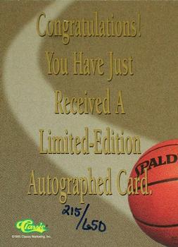 1995-96 Classic Five Sport Signings - Autographs (Serial Numbered) #NNO Jason Kidd Back