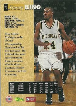 1995 Classic Five Sport - Printer's Proofs #33 Jimmy King Back