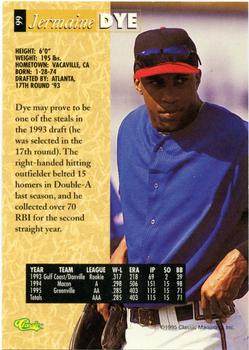 1995 Classic Five Sport - Printer's Proofs #99 Jermaine Dye Back