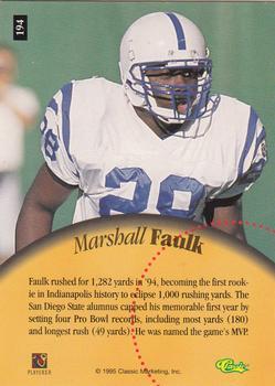 1995 Classic Five Sport - Printer's Proofs #194 Marshall Faulk Back
