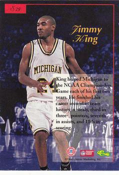1995-96 Classic Five Sport Signings #S29 Jimmy King Back