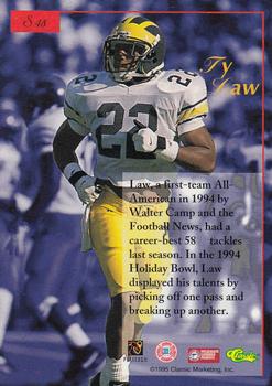 1995-96 Classic Five Sport Signings #S48 Ty Law Back
