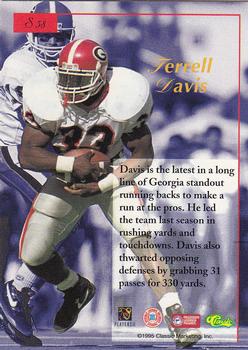 1995-96 Classic Five Sport Signings #S58 Terrell Davis Back