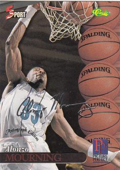 1995-96 Classic Five Sport Signings #S100 Alonzo Mourning Front