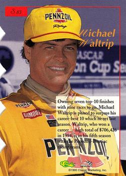1995-96 Classic Five Sport Signings - Silver Die Cuts #S83 Michael Waltrip Back