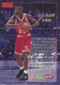 1995-96 Classic Five Sport Signings - Red Signature #S17 Michael Finley Back