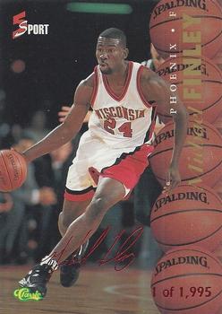 1995-96 Classic Five Sport Signings - Red Signature #S17 Michael Finley Front