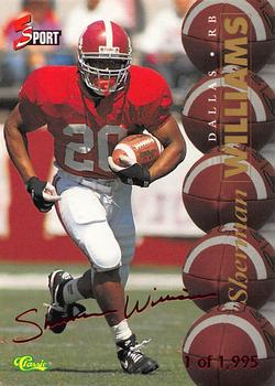 1995-96 Classic Five Sport Signings - Red Signature #S53 Sherman Williams Front