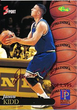 1995-96 Classic Five Sport Signings - Red Signature #S98 Jason Kidd Front