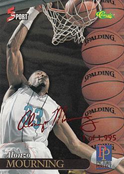 1995-96 Classic Five Sport Signings - Red Signature #S100 Alonzo Mourning Front
