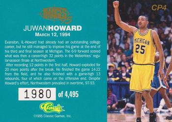 1995 Classic Images Four Sport - Classic Performances #CP4 Juwan Howard Back