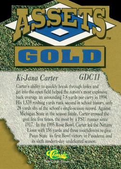 1995 Classic Assets Gold - Die Cuts Gold #GDC11 Ki-Jana Carter Back