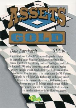 1995 Classic Assets Gold - Die Cuts Silver #SDC10 Dale Earnhardt Back