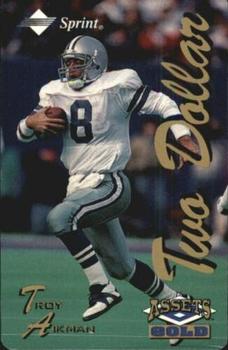 1995 Classic Assets Gold - Phone Cards $2 #NNO Troy Aikman Front
