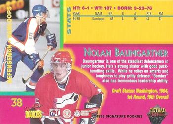 1995 Signature Rookies Tetrad Autobilia #38 Nolan Baumgartner Back