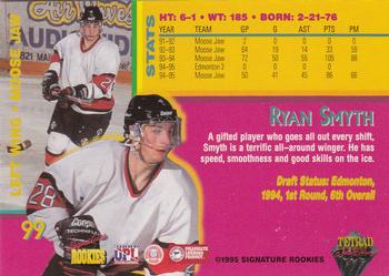 1995 Signature Rookies Tetrad Autobilia #99 Ryan Smyth Back