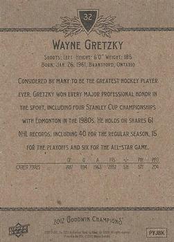 2012 Upper Deck Goodwin Champions #32 Wayne Gretzky Back