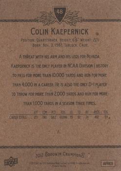 2012 Upper Deck Goodwin Champions #48 Colin Kaepernick Back