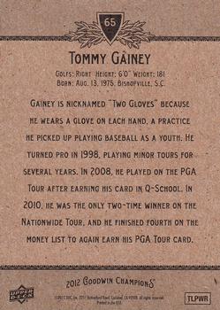 2012 Upper Deck Goodwin Champions #65 Tommy Gainey Back