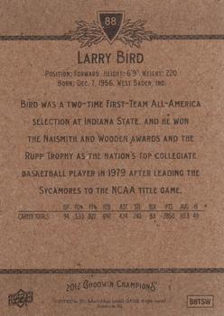 2012 Upper Deck Goodwin Champions #88 Larry Bird Back