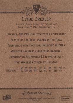 2012 Upper Deck Goodwin Champions #90 Clyde Drexler Back