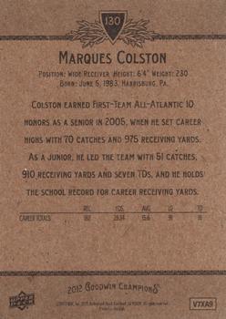 2012 Upper Deck Goodwin Champions #130 Marques Colston Back
