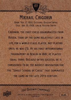 2012 Upper Deck Goodwin Champions #177 Mikhail Chigorin Back