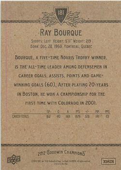 2012 Upper Deck Goodwin Champions #181 Ray Bourque Back