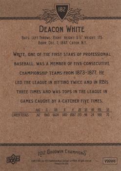 2012 Upper Deck Goodwin Champions #182 Deacon White Back