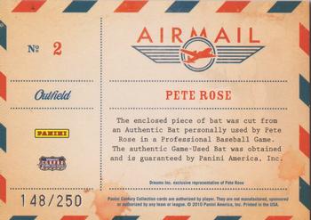 2010 Panini Century - Air Mail Bats #2 Pete Rose Back