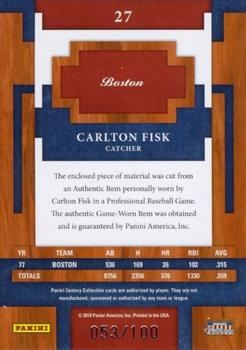 2010 Panini Century - Materials Jerseys #27 Carlton Fisk Back