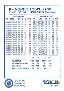 1995 Kenner Starting Lineup Cards Timeless Legends #521316 Gordie Howe Back