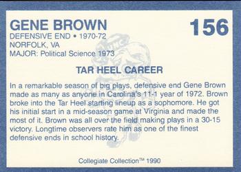 1990-91 Collegiate Collection North Carolina Tar Heels #156 Gene Brown Back
