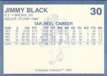 1990-91 Collegiate Collection North Carolina Tar Heels #30 Jimmy Black Back