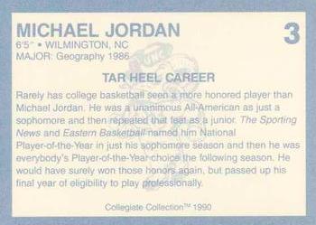 1990-91 Collegiate Collection North Carolina Tar Heels #3 Michael Jordan Back