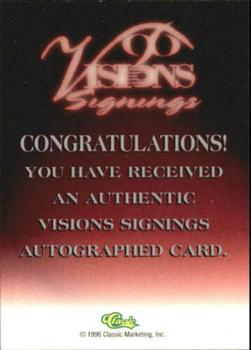 1996 Classic Visions Signings - Autographs Gold #NNO Karim Garcia Back