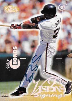 1996 Classic Visions Signings - Autographs Silver #NNO Barry Bonds Front