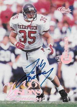 1996 Classic Visions Signings - Autographs Silver #NNO Zach Thomas Front