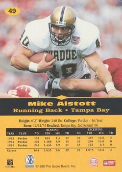 1996-97 Score Board All Sport PPF - Gold #49 Mike Alstott Back