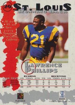 1996-97 Score Board Autographed Collection #20 Lawrence Phillips Back